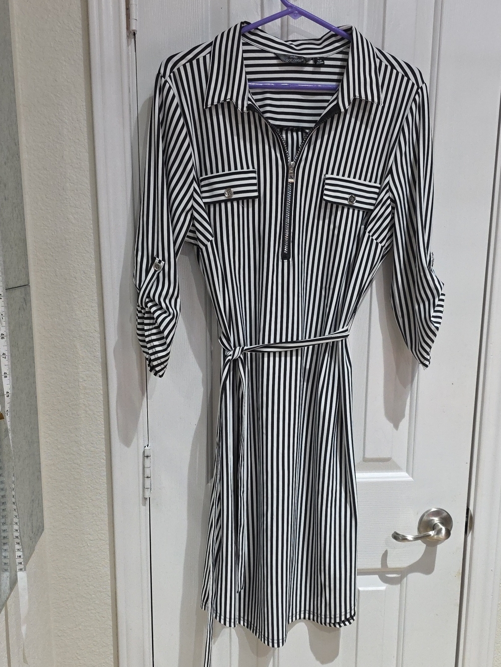 Mlle Gabrielle Striped Dress with Tie Waist SZ XL (Runs Litle Smaller Than Usual